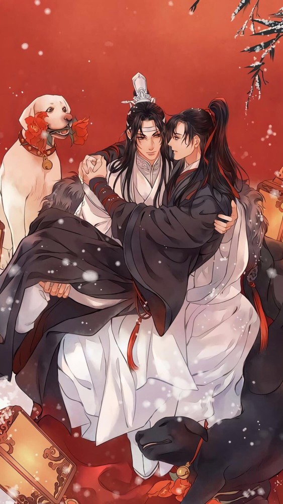 《魔道祖师》壁纸:"忘羡夫妇"合体照,蓝忘机公主抱魏