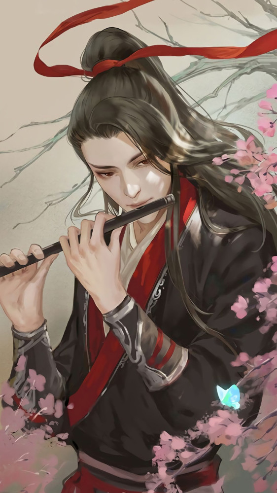 魔道祖师浪漫壁纸雨中撑伞的蓝忘机眼角的那一滴泪好美