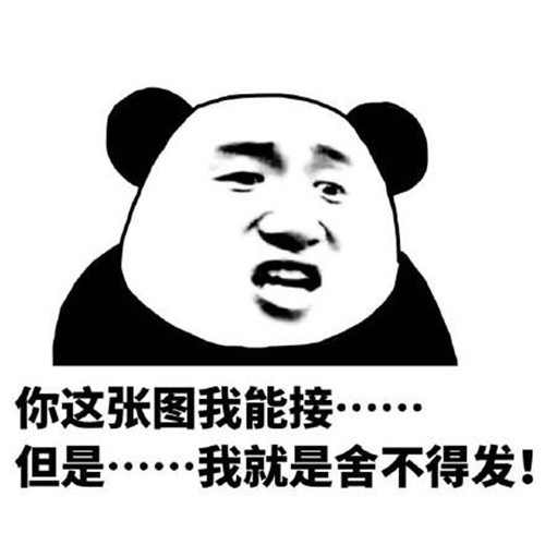 熊猫头表情包:这张图我能够接,但是我就是不舍得