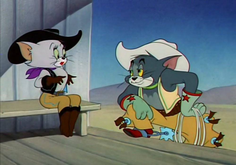 猫和老鼠:在女神的面前,汤姆和杰瑞谁才是西部牛仔呢?