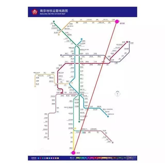 南京地铁最长跨度是从最北的s8号线金牛湖站到最南的s9号线高淳站