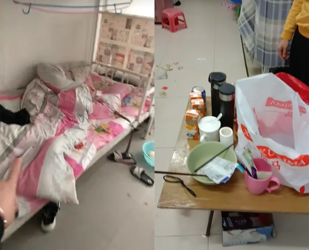 女生宿舍能有多脏?躲过垃圾桶,避开床位,看到图4:不想