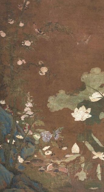 元代绝艺花鸟画家王渊莲池花鸟