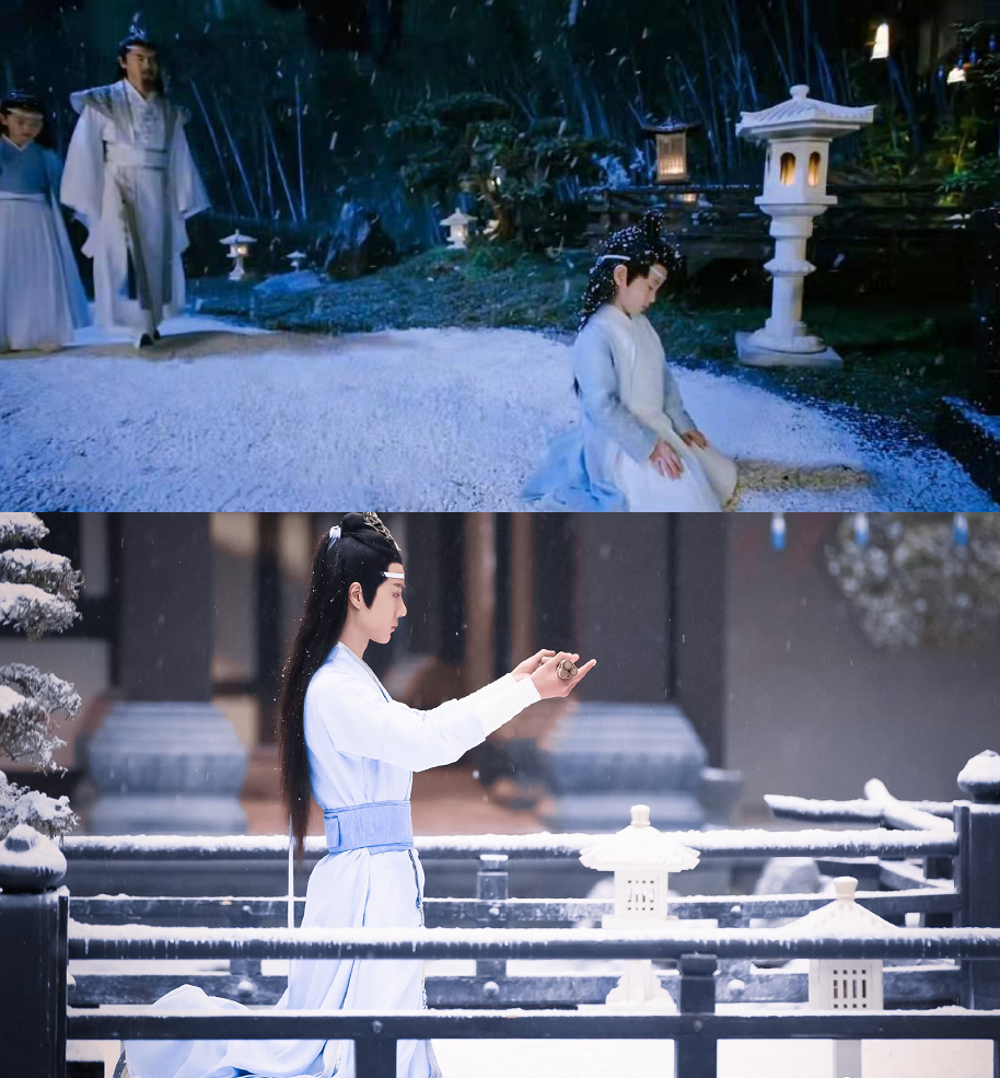 "陈情令"小时候vs长大后,蓝湛跪雪地没啥,抱腿的思追