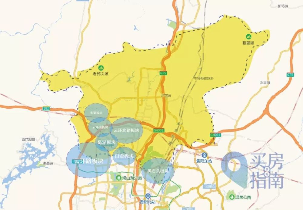 贵阳7月房价地图:从板块来看观山湖与老城区相对是市场的高位