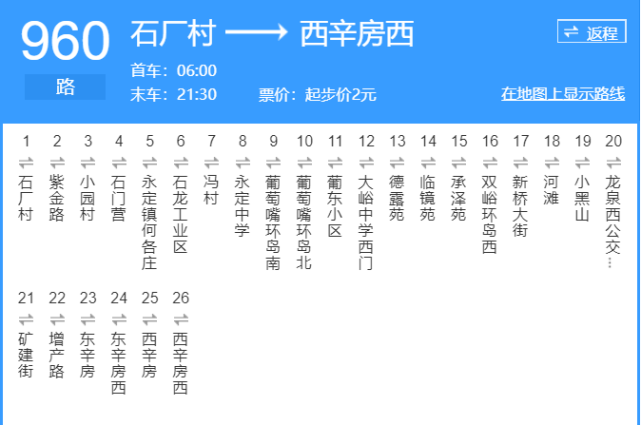 977路快车公交车路线图,977路公交车路线图 吐血整理!全门头沟公交路线及首末车时间,快转发!