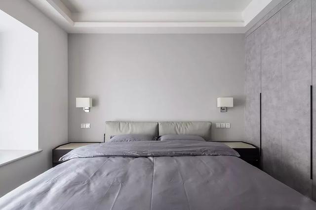 卧室墙面刷灰色漆,简约舒适,有气质