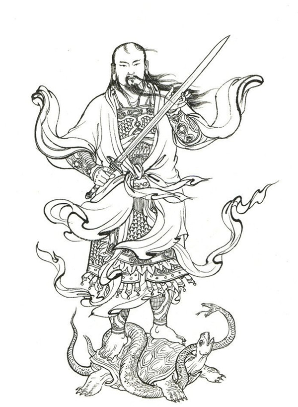 武将打扮的神也有多位,如真武大帝,还有与此相关的龟蛇二将.