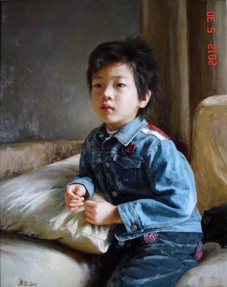 《男孩肖像》,布面油画,60×80cm