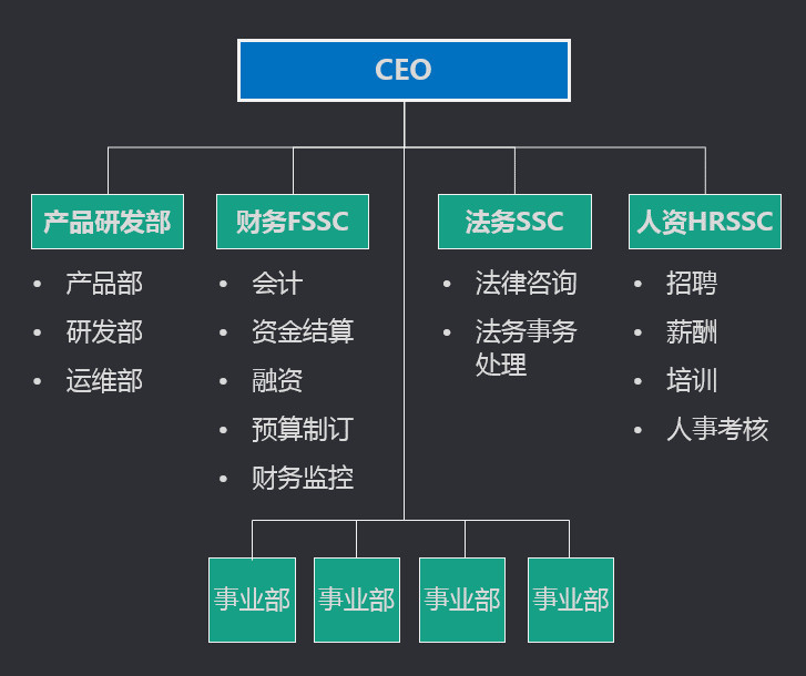 一个常见的事业部制的组织机构图