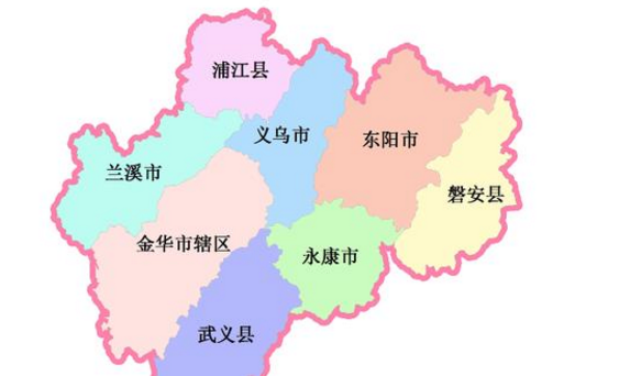 金华市行政地图