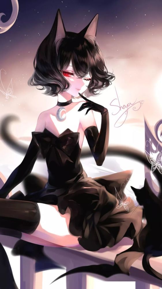 黑暗哥特风少女手机壁纸!