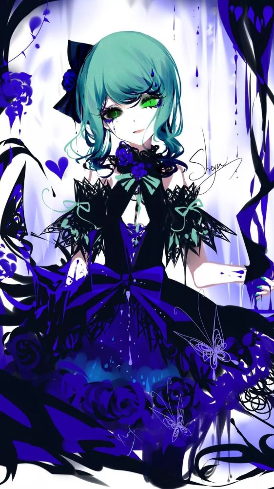 黑暗哥特风少女手机壁纸!