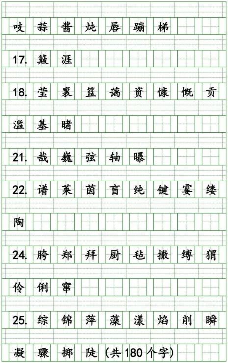 部编版小学语文六年级上册生字注音练习题写字表生字组词孩子学习必备