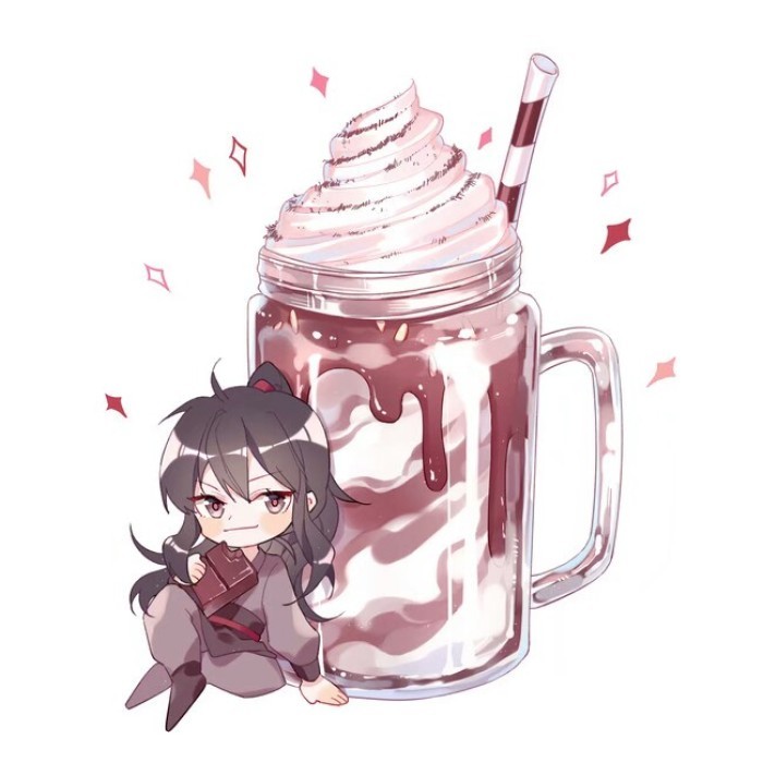 一组最近超火的魔道祖师美图魏无羡和草莓冰淇淋更配哦