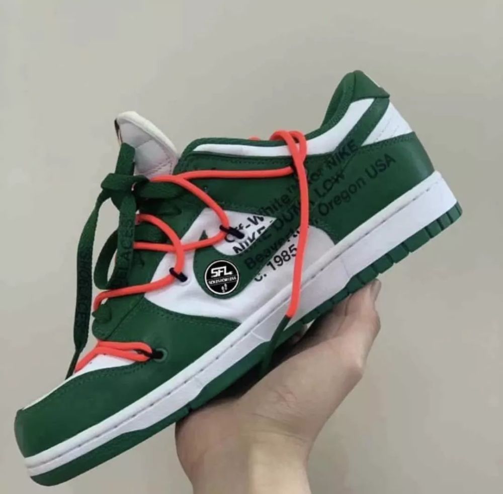 ow新联名全员亮相!off white联名nike dunk绿色实物曝光