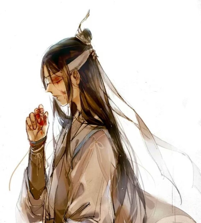 二次元超火的魔道祖师头像眼盲的晓星尘看起来很凄美