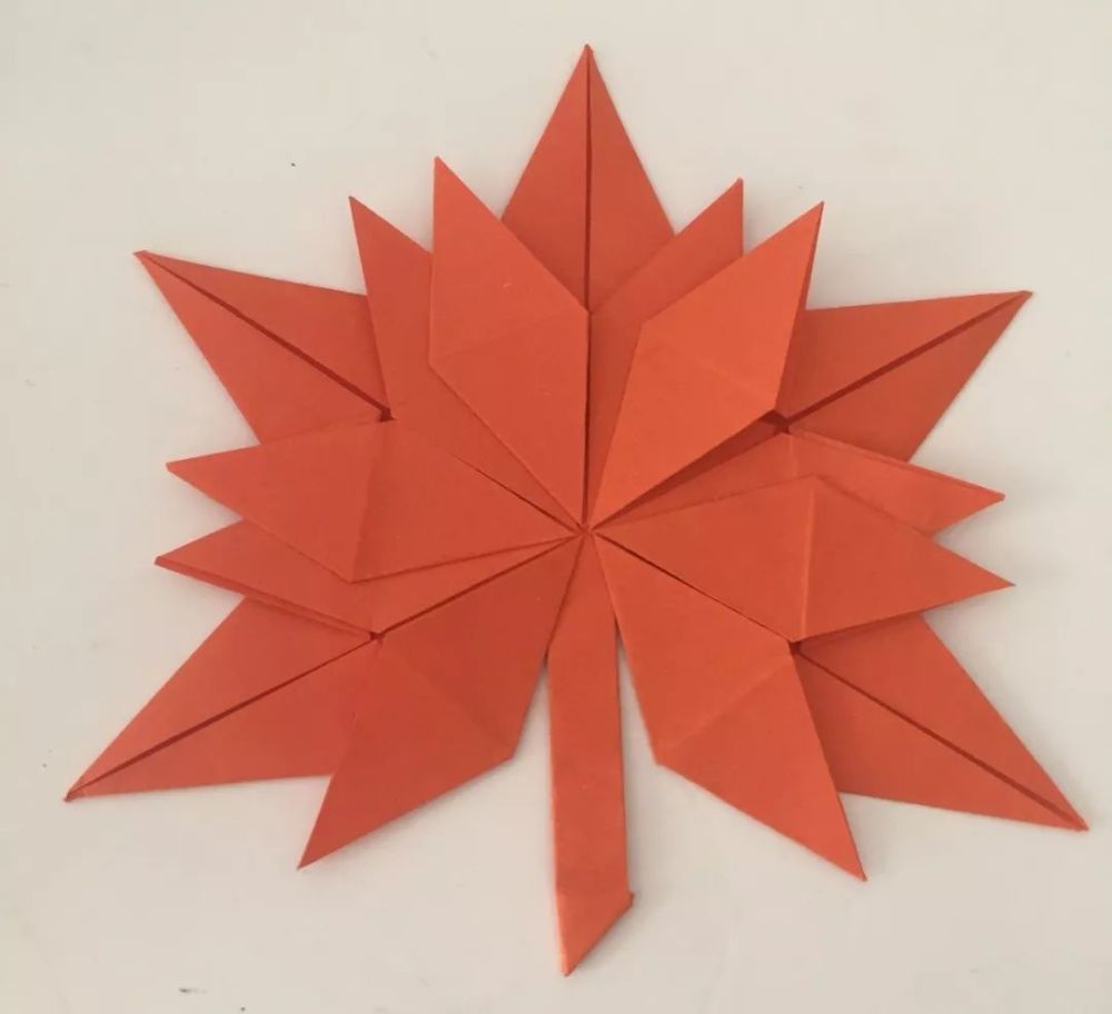 枫叶折纸方法