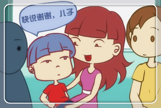 爆笑漫画:大可给母子让座,小家伙:谢谢儿子!不懂事就要多管教