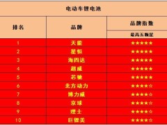 2019年10月份电动车行业品牌口碑排行榜