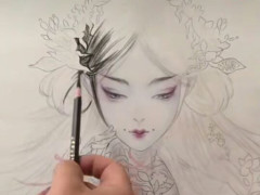 美术生画白骨夫人画像,画面看了很伤感,网友表示:画风