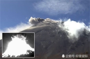 墨西哥火山喷发时发现ufo,网络摄像头:或是飞机