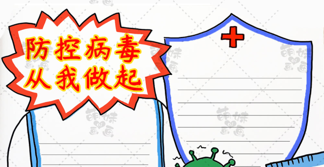 防控病毒,从我做起!一起画一张手抄报为武汉加油吧!
