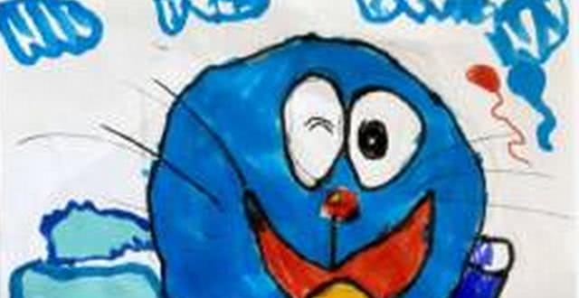 沙溢晒出儿子的大作,安吉画的蓝猫生动,nemo蓝脸猫惊呆沙溢