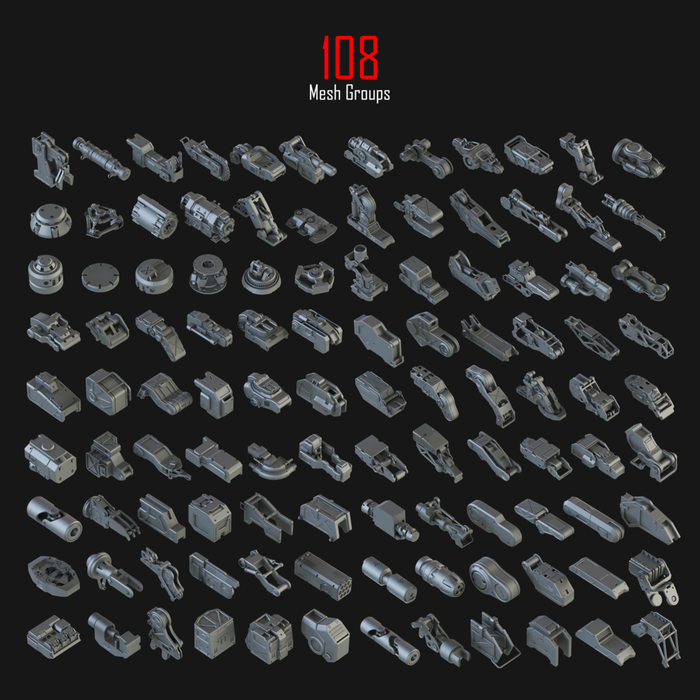 Hard_Surface_Kitbash_Pack 硬表面模型包