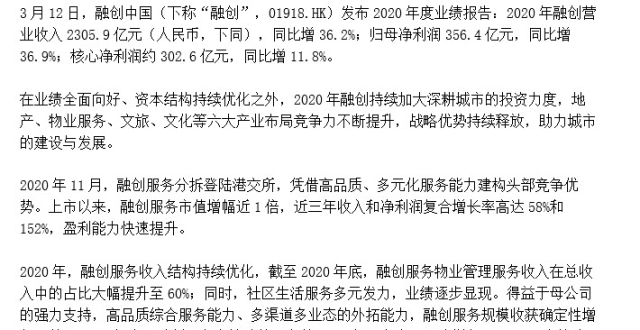 融创中国2020：业绩全面向好，营收、净利双双大幅增长_腾讯新闻