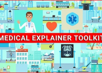独家年费VIP专享医学医院医生医疗设备MG动画卡通素材包AE模版，Medical Explainer Toolkit – Healthcare Pack