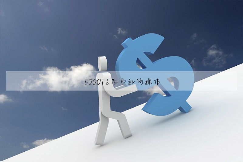 600016后市如何操作