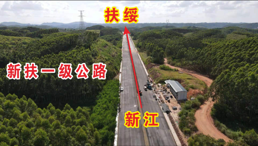 航拍南宁在建的新扶一级公路,看看修建的怎样了