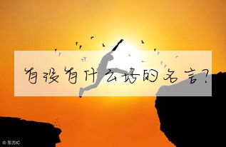 有沒有什麼好的名言?