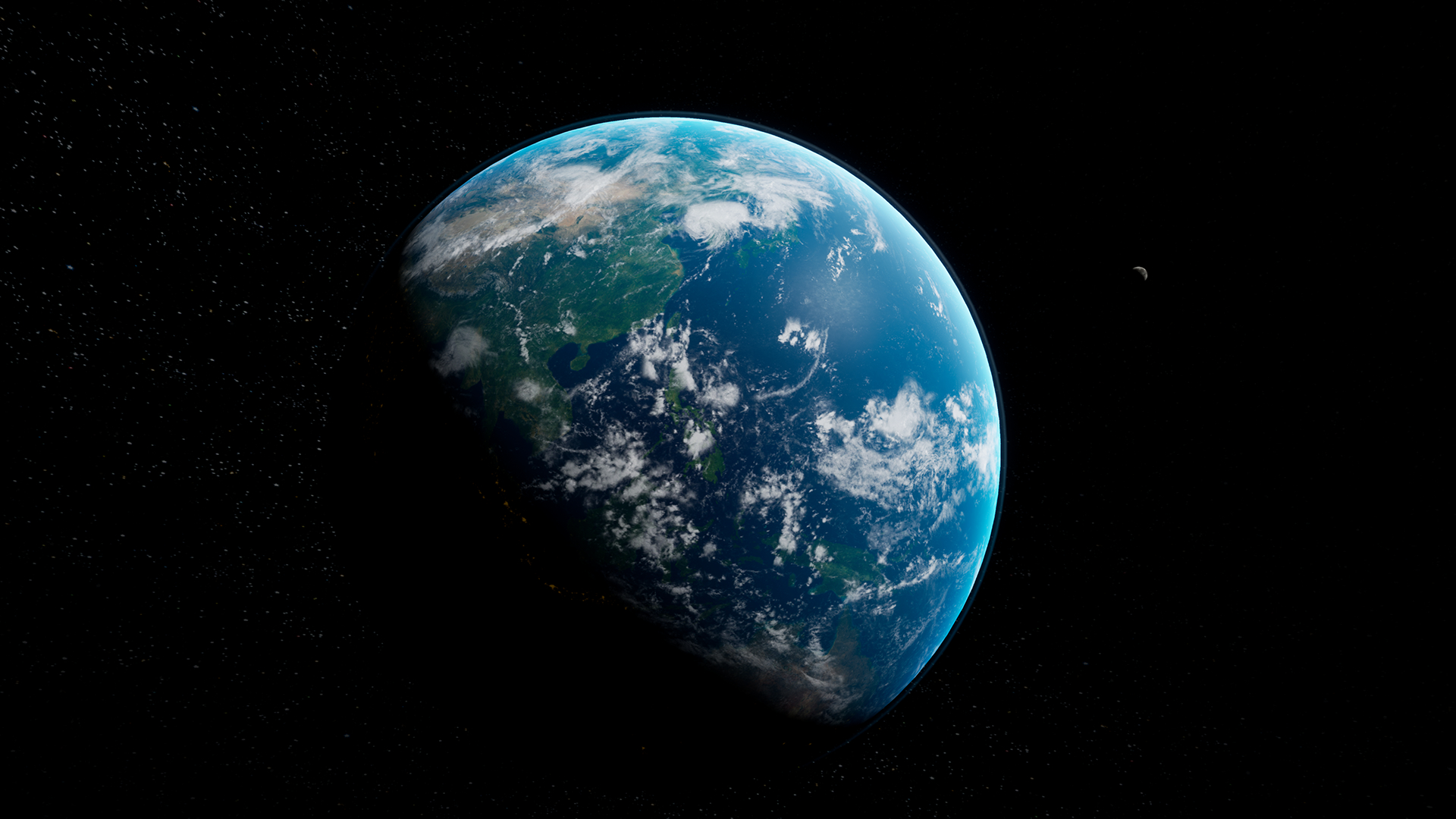 【UE4】真实的地球 Realistic Earth (32K Cinematic / VR / Mobile)