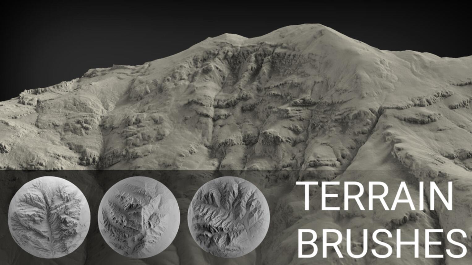 山体笔刷 JakBB – Terrain Brush Pack for Zbrush