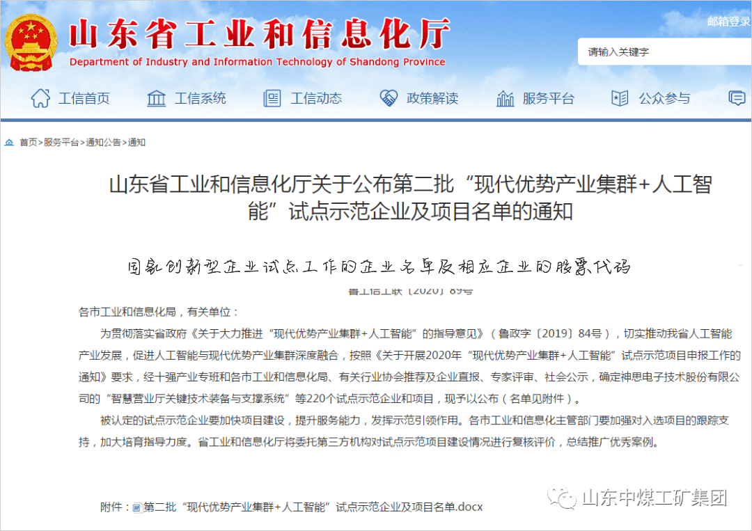 国家创新型企业试点工作的企业名单及相应企业的股票代码
