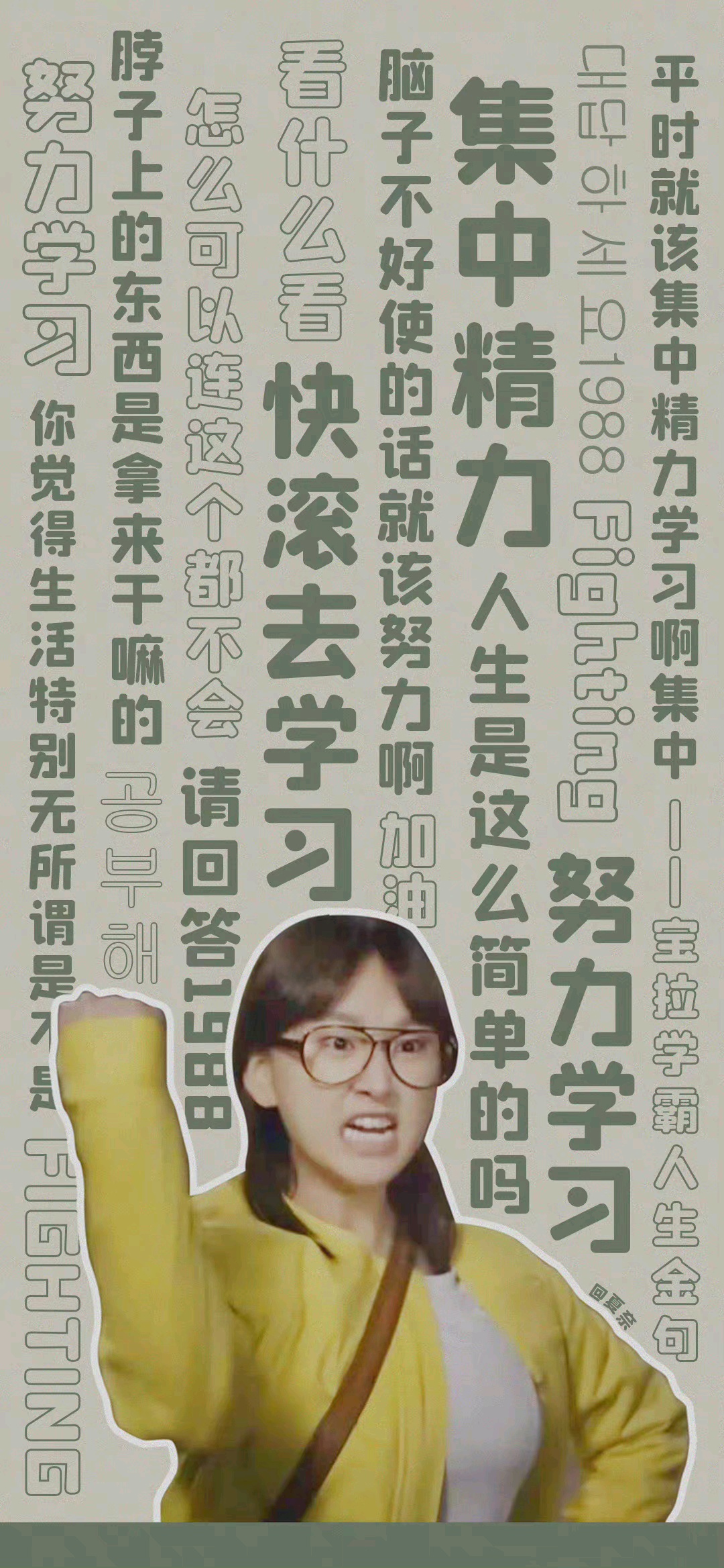 趣味手机壁纸丨滚去学习