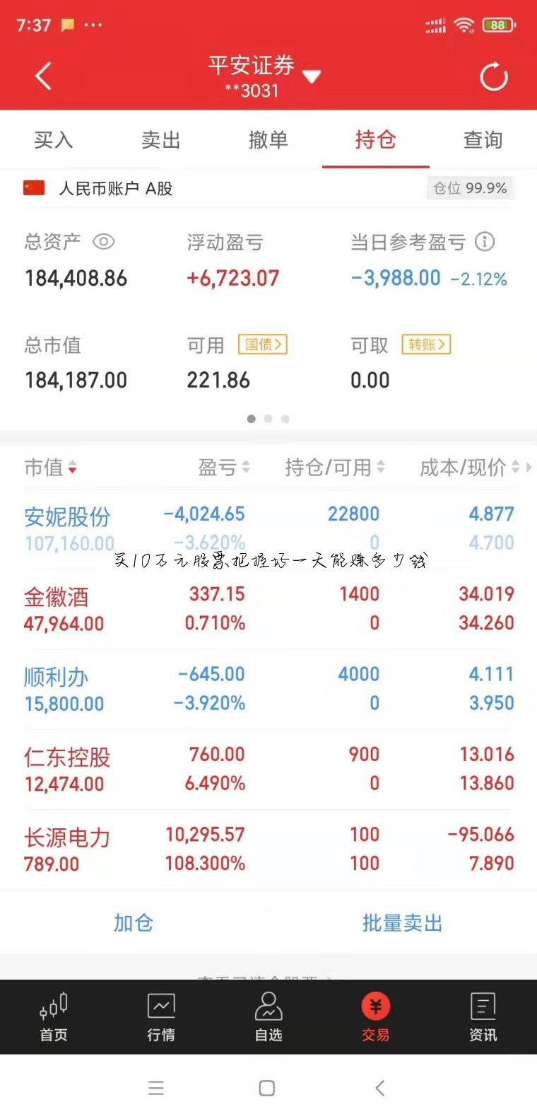 买10万元股票把握好一天能赚多少钱