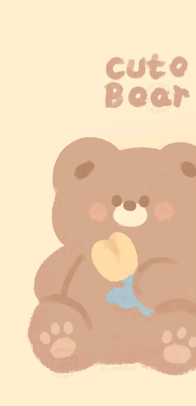 可爱奶油黄色系壁纸