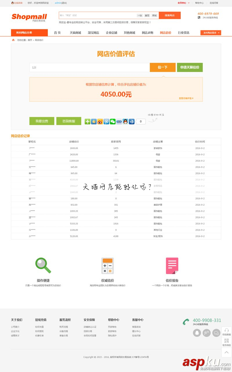 天猫网店能转让吗?