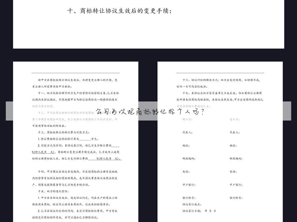 公司可以把商标转让给个人吗?