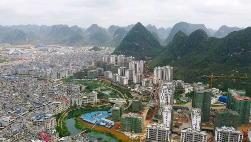 广西百色市靖西市,航拍中国靖西市