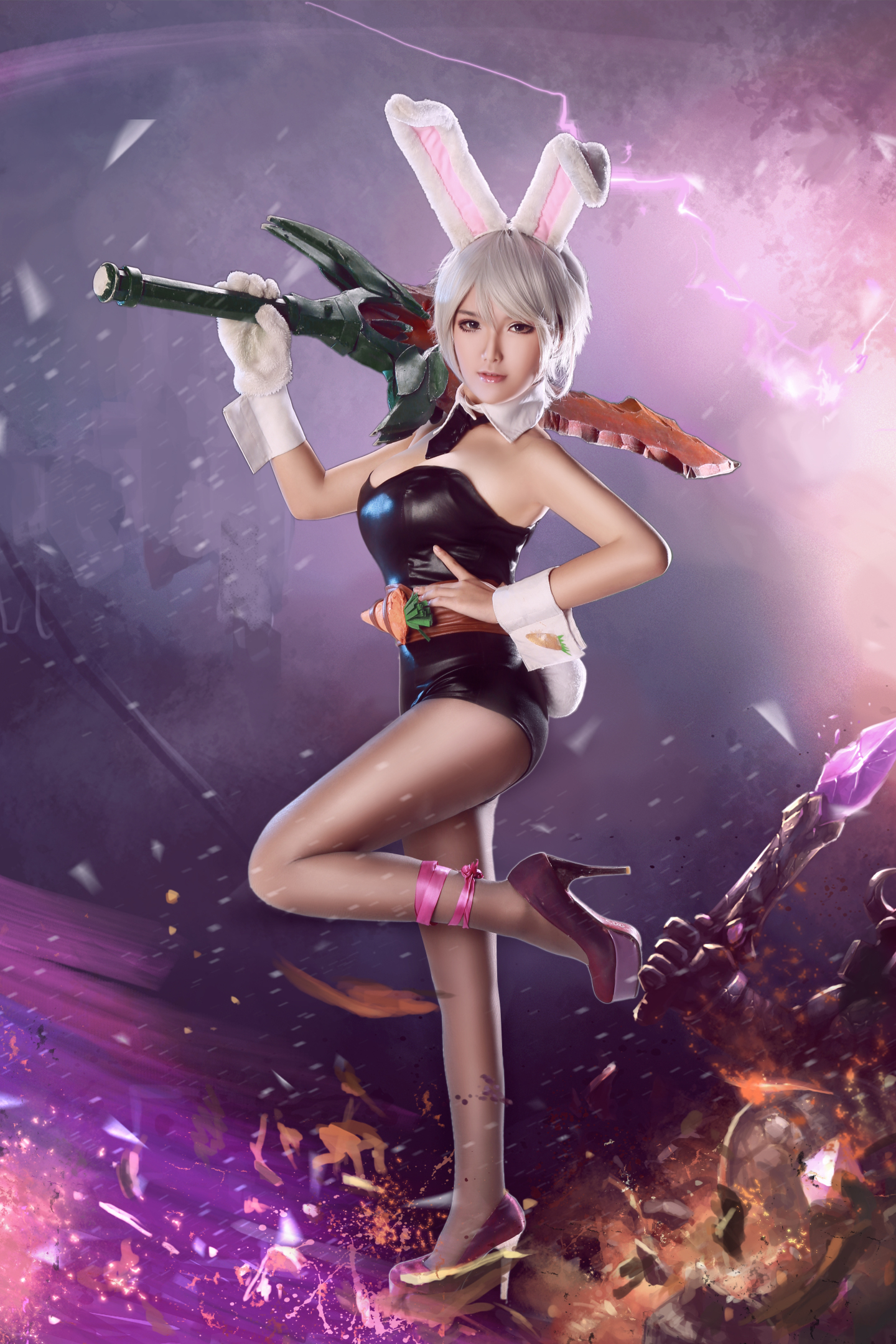 月潋寒殇英雄联盟——锐雯兔女郎cosplay3