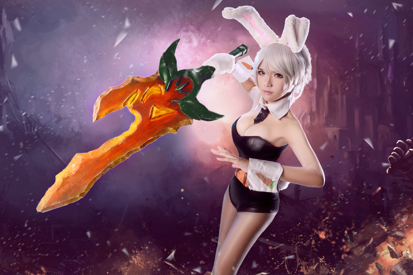 月潋寒殇英雄联盟——锐雯兔女郎cosplay6