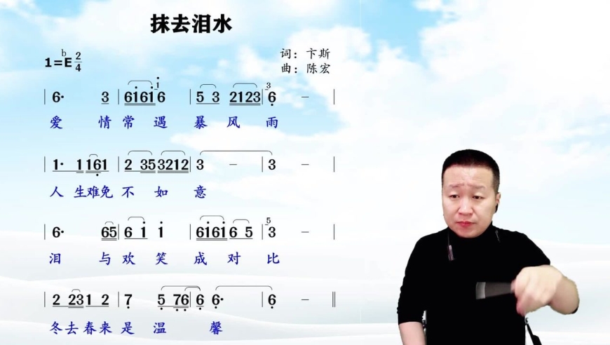 爱情常遇暴风雨,人生难免不如意《抹去泪水》简谱领唱