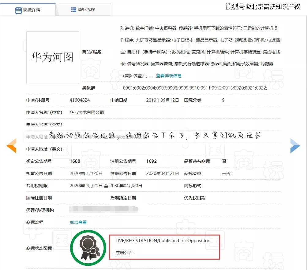 商标初审公告已过,注册公告下来了,多久拿到纸质证书