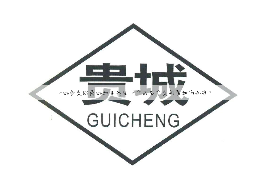 一标多类的商标如果转让一个或几个类别要如何办理?