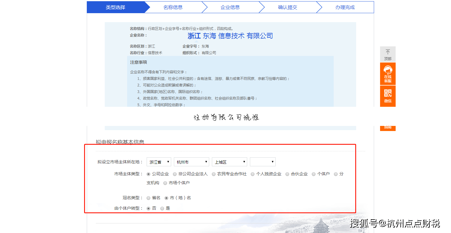 注册有限公司流程