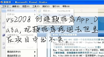 vs2008 創建數據庫App_Data,把數據庫拷進去但是在項目中出不來。